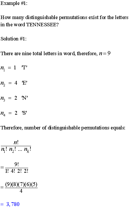 Distinguishable Permutations